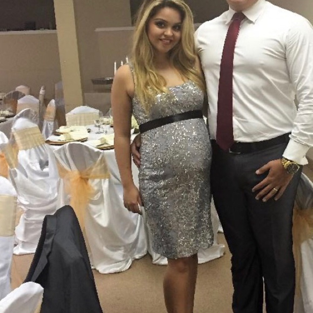 Silver sequin dress